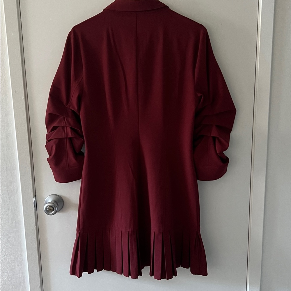 CINQ A SEPT | Lucilla Pleated-Hem Mini Shirtdress - Picture 4 of 8